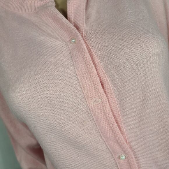 Alicia Vintage 1980s Pearl Button Pink Cardigan - Picture 6 of 13